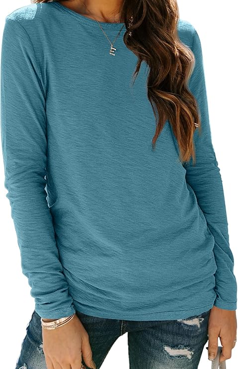 AUTOMET Spring Tops Womens Long Sleeve Shirts Workout Plus Size Tees Fall Outfits Clothes 2025
